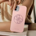 Miniatyrbild 4 av 5: Tunt fodral för iPhone 12 Mini Soft Touch skärmtryckt insida Guess Powder Pink Rosa