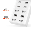 Miniatyrbillede 3 af 5: Multiport Oplader Station 4 USB-C + 6 USB 50W Kabel 1m Kompakt LinQ Hvid Vit