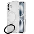 Miniatyrbild 1 av 6: Coque MagSafe för iPhone 16 Plus Antichock med Fällbart Stöd Vit Vit