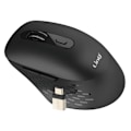 Miniatyrbillede 1 af 5: 2.4G WiFi og Bluetooth trådløs mus med USB C og USB Dongle LinQ Sort Svart