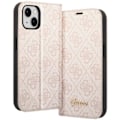 Miniatyrbillede 1 af 5: Luksus etui til iPhone 14 Flip Card Holder Elegant Design 4G Guess Pattern Pink Rosa