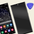 Miniatyrbillede 4 af 4: Soft OLED-skærm til Samsung S23 Ultra - AVIZAR - Touch-glass - Sort chassis Svart