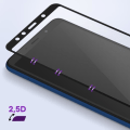 Miniatyrbillede 3 af 5: Sammenbrudssikret Glas til Samsung A7 2018 Hårdhed 9H+ Livstidsgaranti Sort Glas Svart