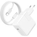 Miniatyrbild 1 av 5: USB C väggladdare för MacBook Snabbladdning 30W Kabel 1.7m Moxie Vit Vit
