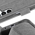 Miniatyrbillede 4 af 6: Etui til Samsung Galaxy A15 tegnebog og videoholder grå Grå