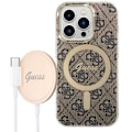 Miniatyrbild 1 av 5: MagSafe Pack för iPhone 14 Pro Max Pattern Case och MagSafe Charger Guess Gold Gul