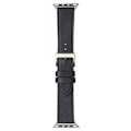 Miniatyrbillede 1 af 4: Armbånd - DBRAMANTE1928 - København - Saffiano Læder - Sort Sølv - Til Apple Watch 42-44mm Svart silver