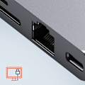 Miniatyrbild 5 av 6: Hub för MacBook USB C till HDMI 4K, Ethernet, USB + 2 USB C, Satechi Gray