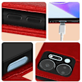 Miniatyrbillede 4 af 5: Etui til Honor X7a - AVIZAR - Chesterfield - Rød - Videounderstøttelse - Kortopbevaring Röd