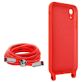 Miniatyrbillede 2 af 5: Apple iPhone XR Halvstivt lanyard-etui med halsrem 80 cm rød Röd