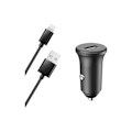 Miniatyrbillede 2 af 3: Lader Bil - Bigben - 12W - 2.4A - USB A/Lightning Kabel - Genanvendt plastik Svart