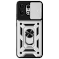 Miniatyrbild 1 av 5: Coque för Motorola Edge 50 Pro Ring Stöd Kamera Skydd Glidande Silver Grå
