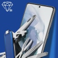 Miniatyrbillede 3 af 4: Film til Samsung S21 Plus Hærdet glas Faset hårdt glas Max Fingerprint 3mk Sort