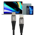 Miniatyrbillede 4 af 5: USB C til Lightning-kabel - BLUESTAR - 1,2m - 2,4A strømforsyning - Hurtigopladning 27W - Sort Svart
