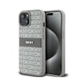 Pikkukuva 1 / 6: DKNY Leather Mono Stripe & Metal Logo - kotelo iPhonelle 15/14/13 (beige)