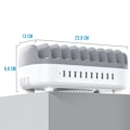 Pikkukuva 4 / 5: 120W Latausasema 10 USB-porttia Hiljainen Tuuletin EU-johto Valkoinen