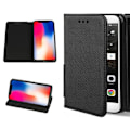 Miniatyrbillede 1 af 4: Coque iPhone 13 Pro - Etui - Økologisk læder - Magnetisk lukning - Lomme til kort - Elegant Svart