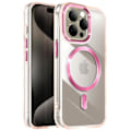 Pikkukuva 1 / 6: MagSafe-kuori iPhone 15 Pro: Kirkas lasinen takakansi, vaaleanpunainen shamppanja Rosa