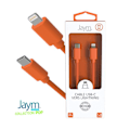 Pikkukuva 3 / 5: Lightning-kaapeli USB-C PD 3A Lataus ja Synkronointi POP-kokoelma 1,5m Jaym Oranssi Orange