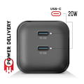 Miniatyrbild 3 av 5: USB C-laddare - Swissten - 20W - GaN - Snabbladdning - Power Delivery Svart