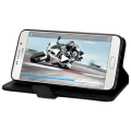 Miniatyrbillede 4 af 4: Folio Cover Case - Samsung - Galaxy J7 2016 - Sort - Øko-læder - Støttefunktion Svart