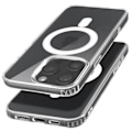 Miniatyrbillede 2 af 5: Coque MagSafe til iPhone 16 Pro Stødabsorberende Forstærkede Hjørner Transparent Transparent
