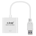 Miniatyrbillede 1 af 4: USB 3.0 Videoadapter - LinQ - Han til VGA Hun - 1920x1080 - Hvid - Kompakt