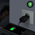Pikkukuva 4 / 4: Verkkosovitin - Forever - USB Type-C - 1A - Kaapeli 1.2m - Musta Svart