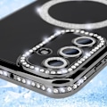 Miniatyrbillede 3 af 6: Diamond Case til Samsung Galaxy A15 MagSafe Contour Rhinestone Sort - AVIZAR - Stiv - Syntetisk - Blandet Svart