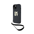 Miniatyrbild 2 av 5: Skydd för Apple iPhone 13 med metalliskt logotyp och handledsrem DKNY Svart Svart