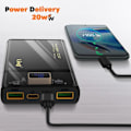 Miniatyrbillede 4 af 5: Powerbank - LINQ - TM16002 - 16000mAh - USB-C 20W - 2 USB 22.5W - LED-display Svart Transparent