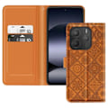 Miniatyrbillede 1 af 6: Étui til Redmi Note 14 5G Mandala Etisk Pung Støtte Lys Brun kastanj