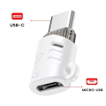 Pikkukuva 3 / 5: OTG-sovitin Micro-USB-naaras-USB C-uros Erittäin kompakti muotoilu XO valkoinen