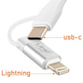 Miniatyrbillede 4 af 5: Lydadapter Jack 3,5 mm hun til Lightning og USB C han LinQ Hvid