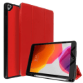 Miniatyrbild 2 av 4: iPad-fodral 2019 10.2 - AVIZAR - Tunn Röd Design - Ekologisk Läder - Videoställ - Inbyggt Tangentbord Röd