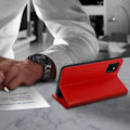 Miniatyrbillede 4 af 4: Etui til Samsung Galaxy A41 - AVIZAR - Ægte læder Folio - Rød - Kortholder og videosupport Röd