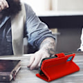 Miniatyrbild 4 av 4: iPhone 12 Mini-fodral - AVIZAR - Röd Folio Plånboksfodral - Ekologiskt läder - Stödfunktion - Mjuk skal Röd