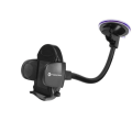 Miniatyrbillede 1 af 5: Smartphone bilholder - FORCELL - Oval - Sugekopmontering - Lang arm 27 cm - 360° drejelig Svart