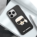 Pikkukuva 4 / 5: Suojakuori iPhone 14 Prolle - KARL LAGERFELD - Kaksimateriaalia - Korotetut reunat - Musta Svart