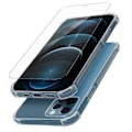 Miniatyrbillede 2 af 4: Beskyttelsespakke - AVIZAR - iPhone 12 Pro Max - Blød cover - Tempereret glas - Gennemsigtig Transparent