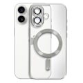 Pikkukuva 1 / 6: Coque - ILMOITTAA - iPhone 16 Plus - Silikoni - Hopea kromireunus - Kattava suojakamera Grå