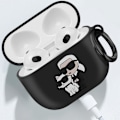 Miniatyrbillede 4 af 5: Taske til AirPods 3 Stødsikker Soft med Ring Karl Lagerfeld Sort Svart
