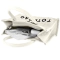 Miniatyrbillede 3 af 5: Totebag-håndtasken i beige galantry-stof
