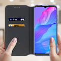 Miniatyrbild 3 av 4: Housse - Huawei - P Smart S - Ekologiskt läder - Stödfunktion - Blå Blå