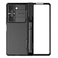 Miniatyrbild 1 av 5: Coque - Nillkin - Galaxy Z Fold 5 - Kameraskydd - Inbyggd Ställning - Ribbat Design Svart