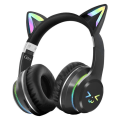 Miniatyrbillede 1 af 6: Bluetooth-hovedtelefoner Luminous Cat Ears Sort