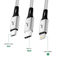 Miniatyrbild 4 av 5: 5-i-1 USB och USB-C laddningskabel till USB-C Micro USB Lightning Akashi Vit Vit