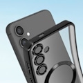 Miniatyrbillede 3 af 6: AVIZAR etui til Samsung S23 FE - Sort Chrome Contour Silikone - MagSafe - Integreret kamerabeskyttelse Svart