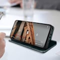 Miniatyrbillede 4 af 5: AVIZAR Folio-etui til Xiaomi Poco C40 - Blå - Blankt imiteret læder - Videounderstøttelse og fuld beskyttelse Blå