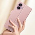 Miniatyrbillede 4 af 5: Étui til iPhone 16 Plus - AVIZAR - Portemonnaie Klap - Rosé Champagne - Videostøtte - Vegan Læder Rosa
